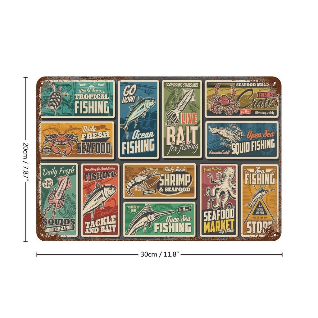 1-Pack Retro Metal Wall Plaque, 20×30cm and 30×40cm, Shabby Rusted Sign for Dining Area, Corridor, Bar or Restaurant