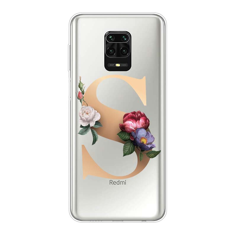 Letter Alphabet Flowers Z Silicone Cover For Xiaomi Redmi Note 10 10S 9 9S Pro Max 9T 8T 8 7 6 5 Pro 5A 4X 4 Phone Case