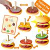 Wooden Hamburger Children's Stacking Toy, Wooden Burger, Food Cooking Toy,  Wooden Stack Play Kitchen,  Christmas Gift for Boys and Girls, 3+ Years