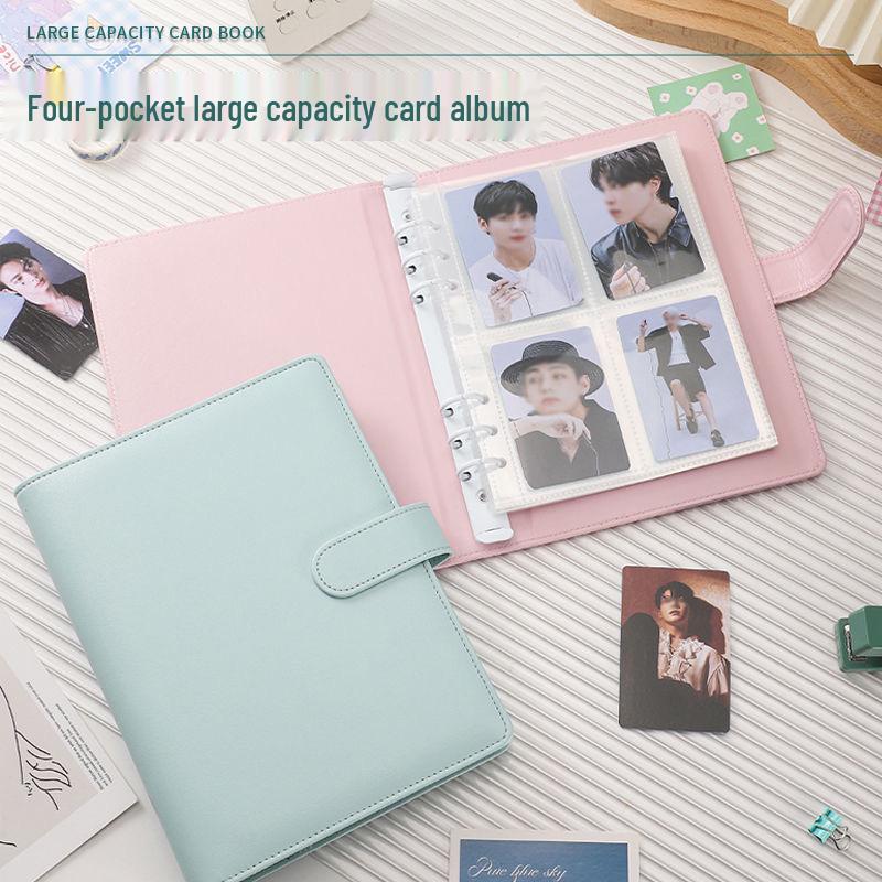 Xiaohongshu Inspired A5 Solid Color Card Album – High-Quality PU Leather Photo & Card Storage