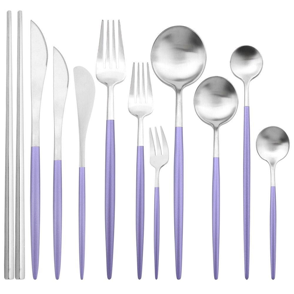 11 Pcs Black Gold Stainless Steel Tableware Cutlery Set 304 Spoon Knife Fork Flatware Set Silverware Kitchen Home Dinnerware Set