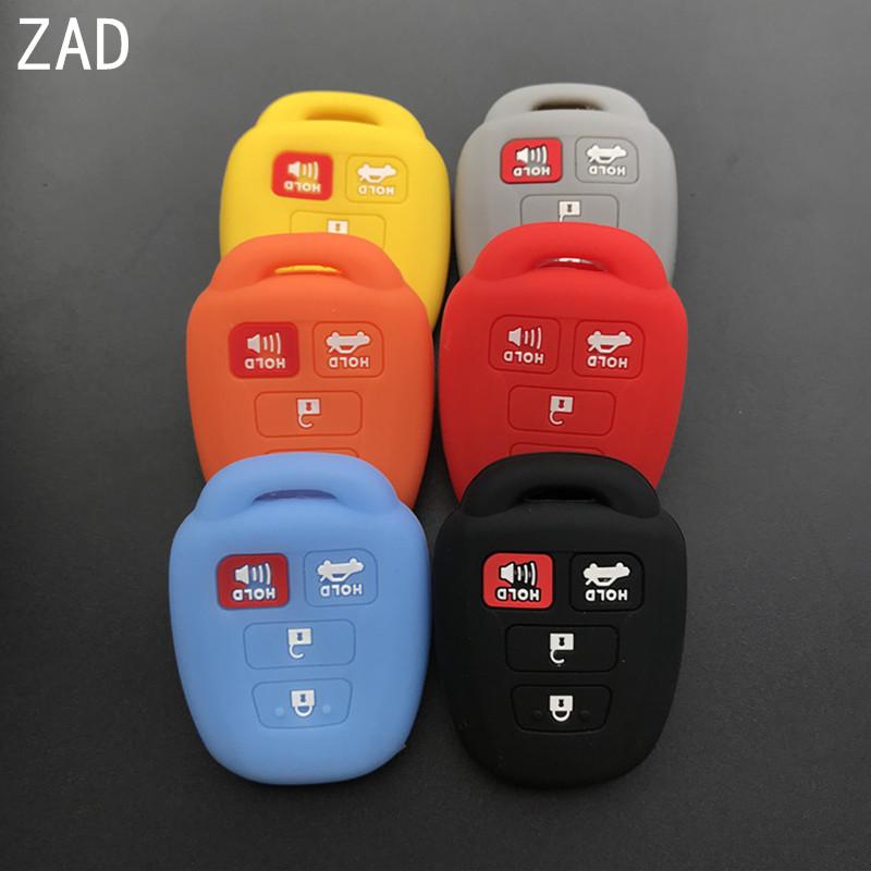 ZAD 4 Button Silicone car Key Cover Holder case set For Toyota 2012 2013 2014 Camry Corolla Highlander 4 buttons remote key case