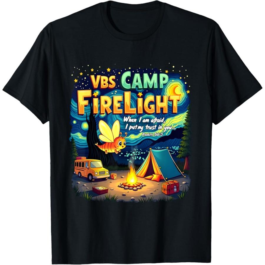 2025 VBS Camp Firelight Camp Vacation Bible School Firework T-Shirt S
