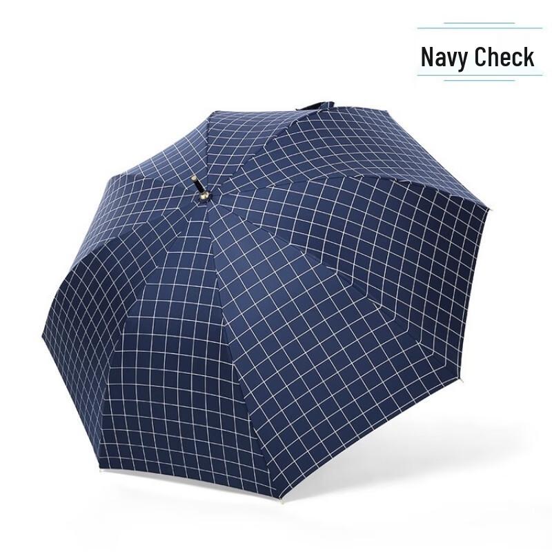 Zuoyou Retro Plaid Straight Umbrella