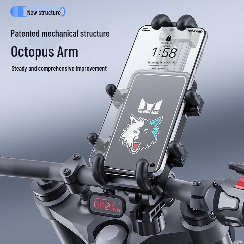 Octopus One-Key Lock Phone Holder for Bikes & Motorcycles
