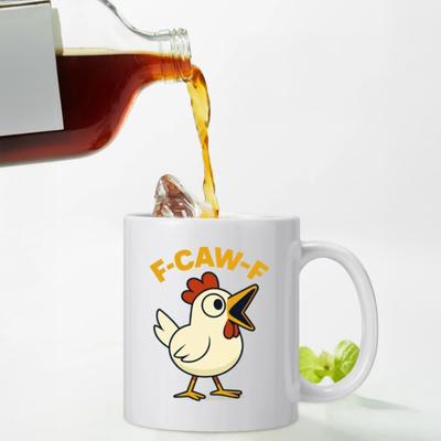 Tazza da Caffè Gallo Cartone Animato Ceramica F-Caw-F Suono Tazza per Uomini Donne 330ml Tazza Gallo Divertente per Tè Acqua Calda Fredda Succo Ufficio Scuola Regalo