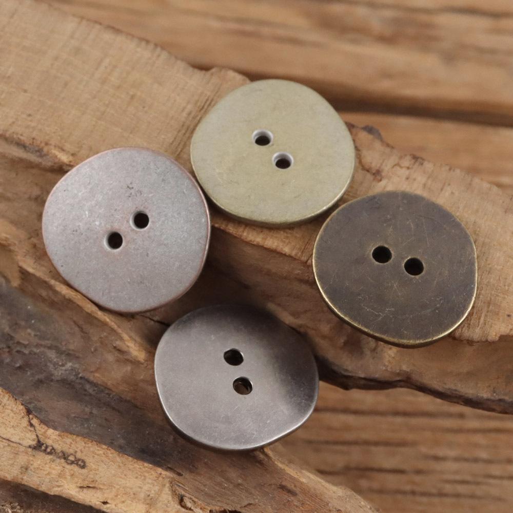 5pcs Irregular 2 Hole Metal Button Silver Gold Copper Leather Clothing Sewing Accessories Suit Coat Jacket