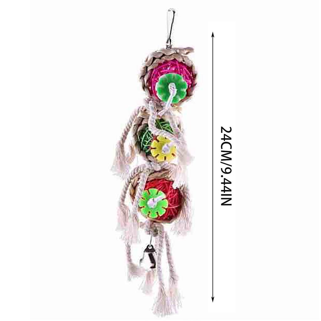 Bird Toys, Parrot Toys with Bells, Parrots Cage Chewing Toy Multicolored Bite Toys for Macaw Cockatoo Pet Birds Accessories