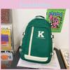 Simple Blocked Color Letter Print Student Backpack For School And Daily Use
