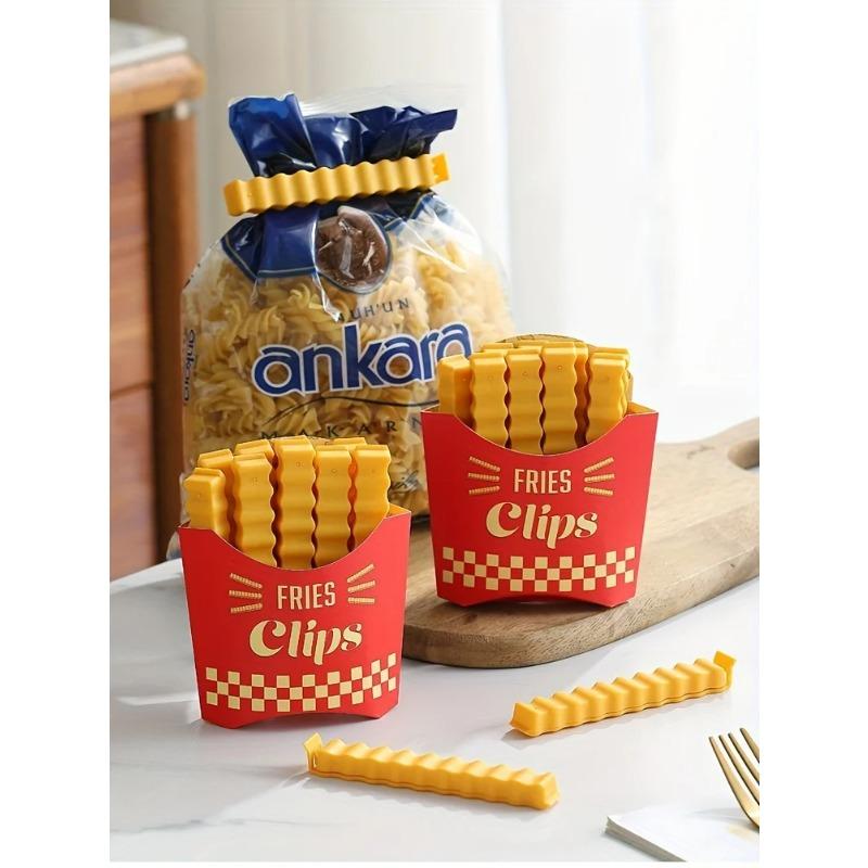 12PCS French Fry Shaped Sealing Clip - For Snack Sealing, Food Clips, Plastic Bag Seasoning Sealing Strips