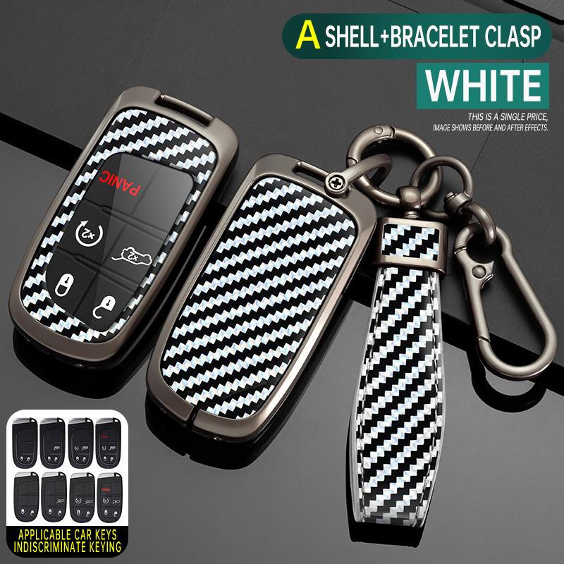 Alloy Car Remote Key Case Cover Protect Shell Bag For Jeep Renegade Compass Grand Cherokee Fiat Chrysler 200 300C Wrangler Dodge