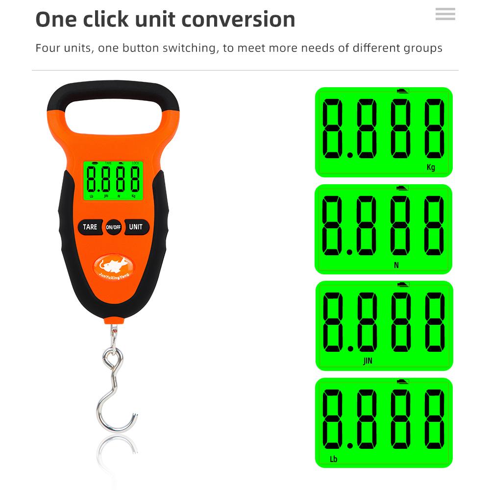 50KG/110Lb Portable LCD Digital Hanging Scale Fishing Travel Luggage Weighing Scale Weight Hook Crane Hanging Scale Home Farm