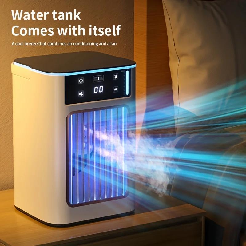 Mini Desktop Humidifying Air Conditioner Fan Usb Rechargeable Portable Desktop Mist Spray Cooling Fan for Home, Dorm, or Office