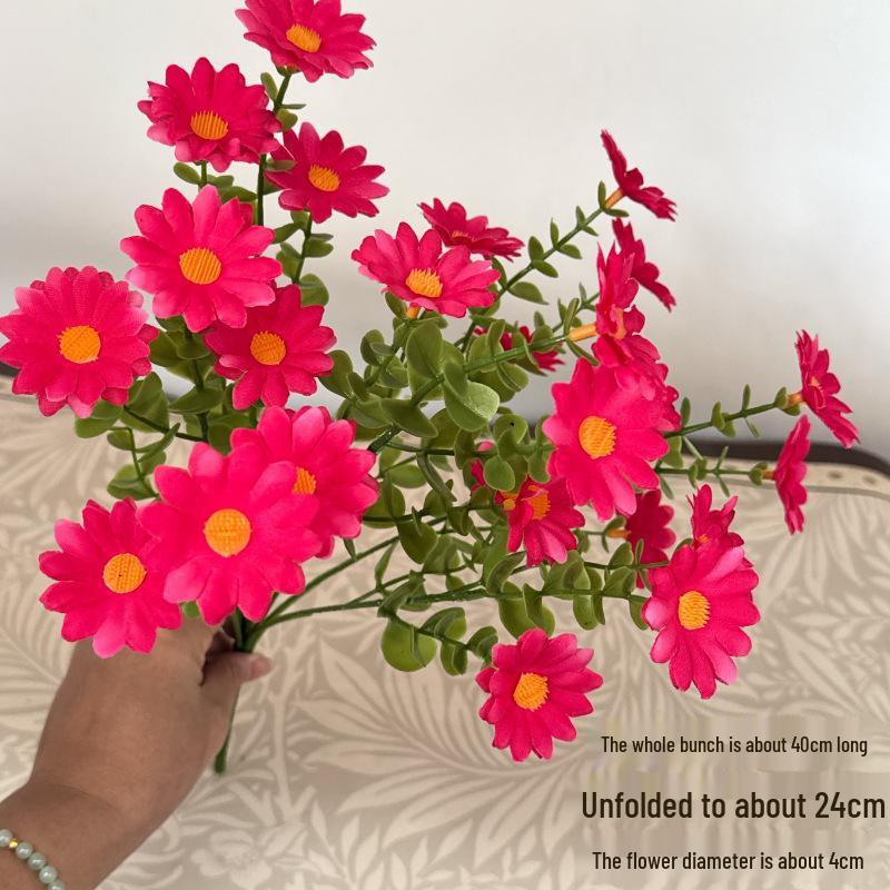Einzelstiel Seiden-Gänseblümchen-Rosenstrauß für pastorale Dekoration