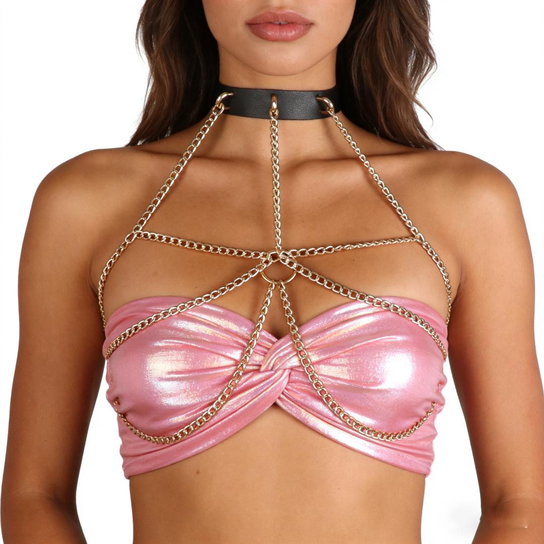 

Women Body Chain PU Leather Harness Bra Belt Bondage Suspender Sexy Lingerie Fetish Gothic Garter Rave Festival Clothes