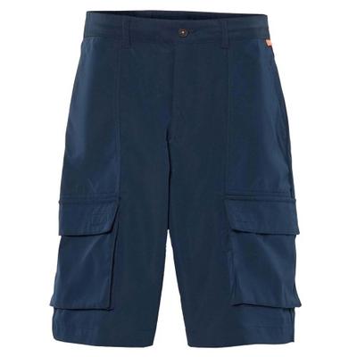 Mens Leather Badge Water Repellent Cargo Shorts