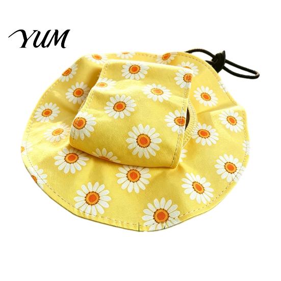 Breathable Pet Sunshade Cat Beach Hat, Summer Cap with Ear Holes, Adjustable Sun Hat for Hiking Small Dogs Cats Outdoor Protection Activities