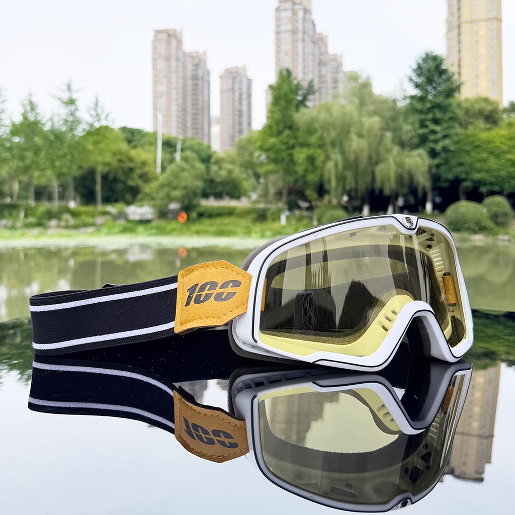 Retro Gogle Motocyklowe Okulary Wiatroodporne Okulary Motocrossowe Vintage Okulary do Kasku Kolarstwo Wyścigi Cafe Racer