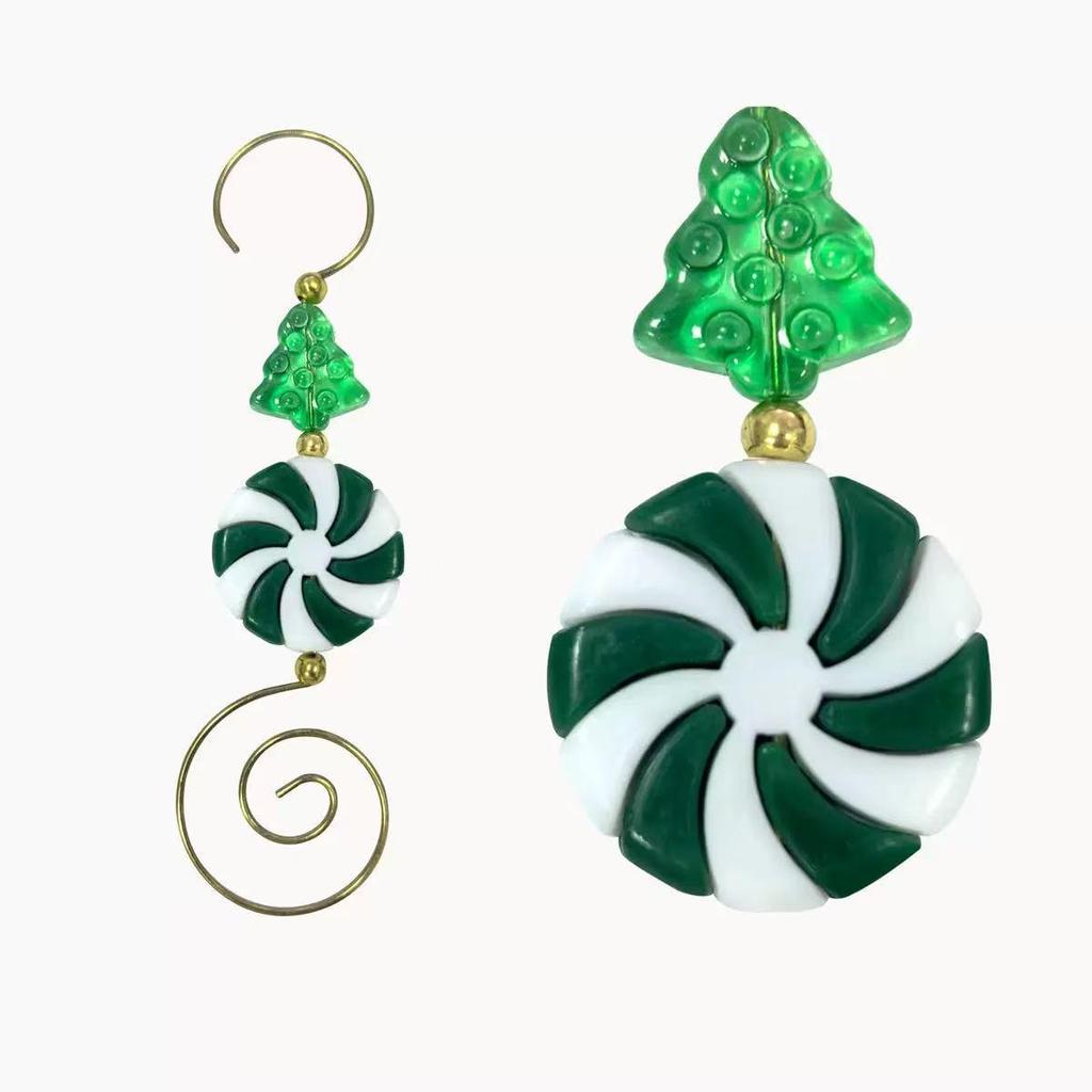 Festive Candy-Shaped Striped Christmas Tree Hook