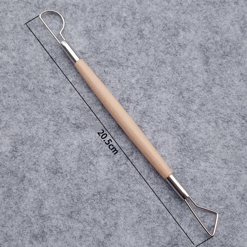 4Pcs/set Wood Handle Wax Pottery Clay Sculpture Carving Tool DIY Craft Set Wood Knife Double End Art Craft Clay Sculpting Tools