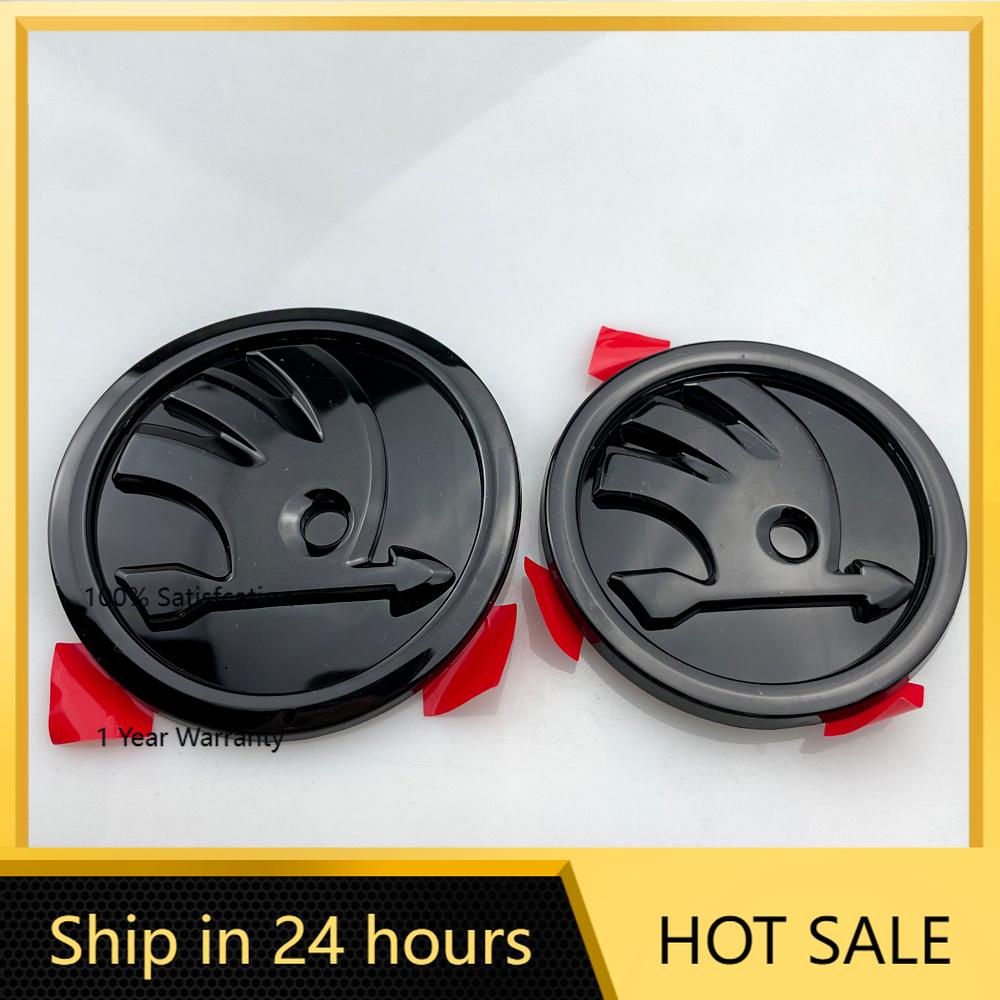 Car Sticker 2025 Hot 2Pcs 80mm 90mm Emblem For Skoda Fabia 1 2 Octavia A7 RS Superb Rapid Yeti Karoq Vision Car Head Front Rear