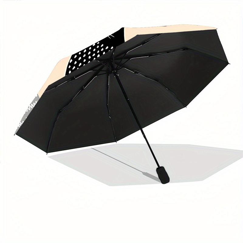 1 Stück Katzenmuster Automatisches Öffnen/Schließen, Ganzjahres-Tragbarer Faltregenschirm, Reisen, Alltag, Formelle Anlässe - Kompakter Luxus-Sonnenschirm, Outdoor-Accessoire