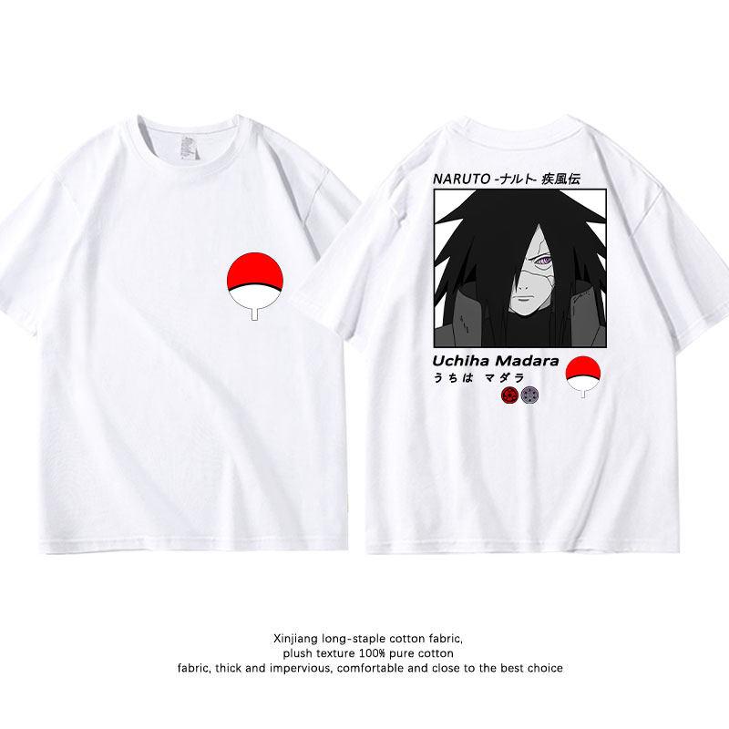 White Childrens Tshirt Naruto Kakashi Naruto Uchiha Itachi Sasuke Pure Cotton Doublesided Printed Parentchild Casual Tshirt