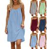 Women's Backless Cami Dress Solid Sleeveless Mini Dress Above Knee A-Line Skirt Soft Breathable Fabric Summer Beach Casual Travel Dress