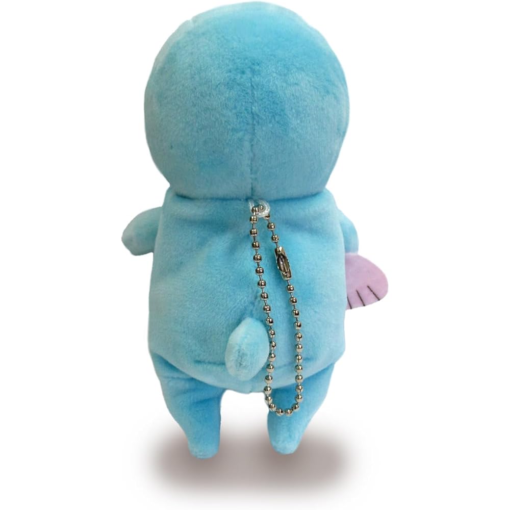 Morisaka Global Mochibono Mini Plush Toy 6x6x13cm Light Blue Mascot with Ball Chain