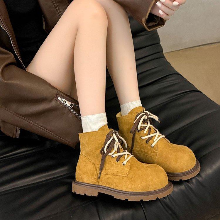 

Inner heightening big head Martin boots women s 2025 autumn new British style rhubarb boots short boots versatile single boots women 40