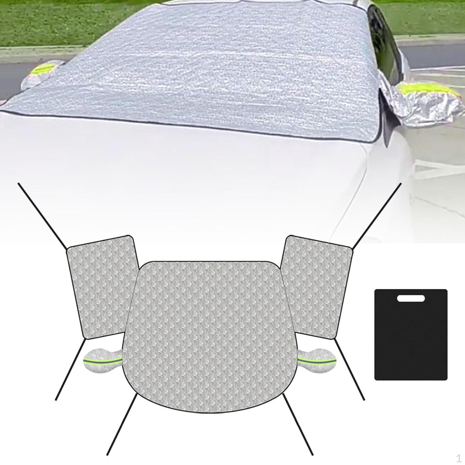 

Чехол на лобовое стекло автомобиля Утолщенный протектор с боковым стеклом и зеркалом для седана Большинство автомобилей Argent