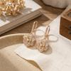 Temperament Inlaid CZ Zircon Camellia Flower Drop Earrings For Women Men Luxury Floral Dangle Earrings Wedding Banquet Jewelry
