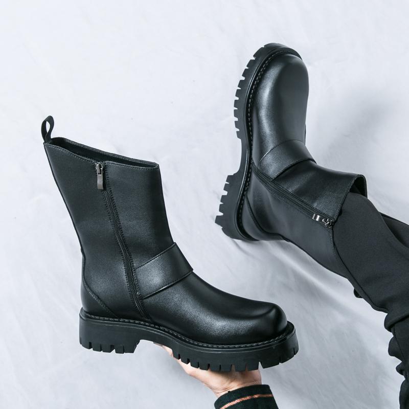 Retro Classic Chelsea Boots Men Casual Comfortable and Fashionable Leather Boots Outdoor Training Business Boots Men Sizes 38-45