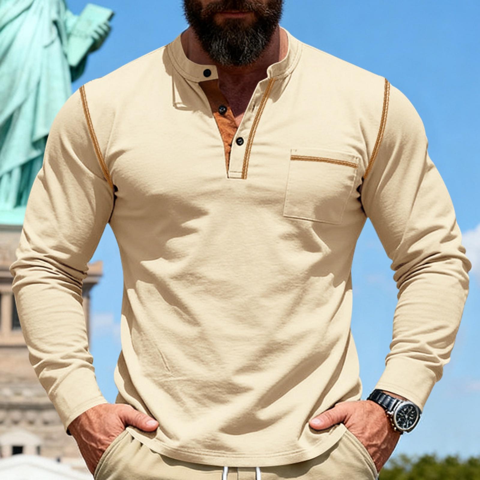 

Мужская рубашка с длинным рукавом, рубашка с отложным воротником, приталенная рубашка L хаки