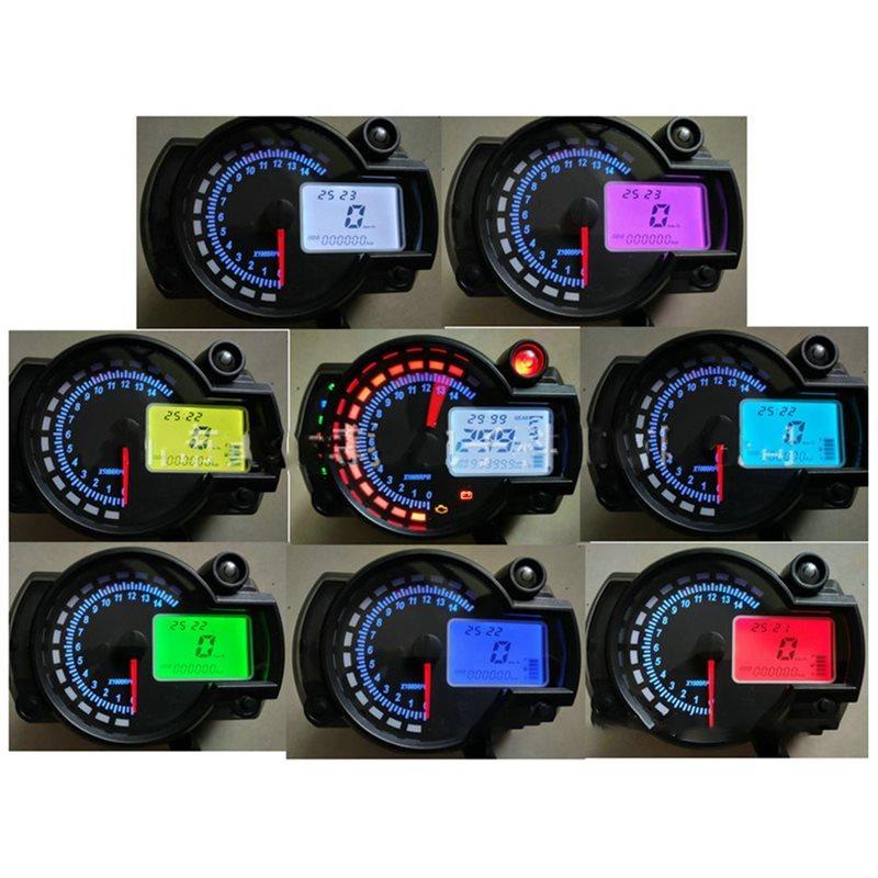 Universal RX2N LCD Digital Motorcycle Speedometer Odometer trument MAX 299KM/H 7 Colors Dashboard Adjustable Speed