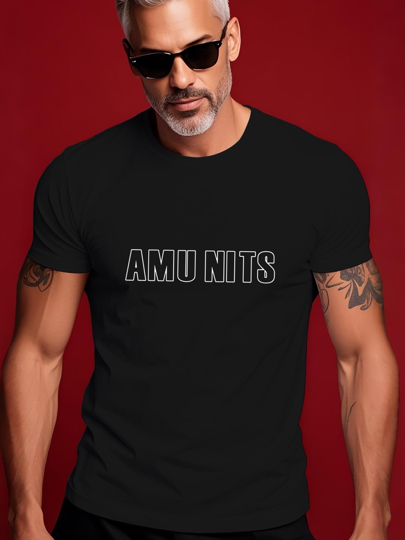 AMU NITS Minimalist Graphic Tshirt - Bold AMU NITS Text -... XL