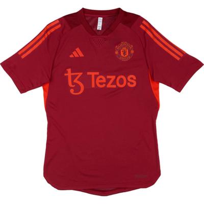 Manchester United Pohodlný pruhovaný fotbalový dres s logem písmen Muži topy Tmavě červený IA7244