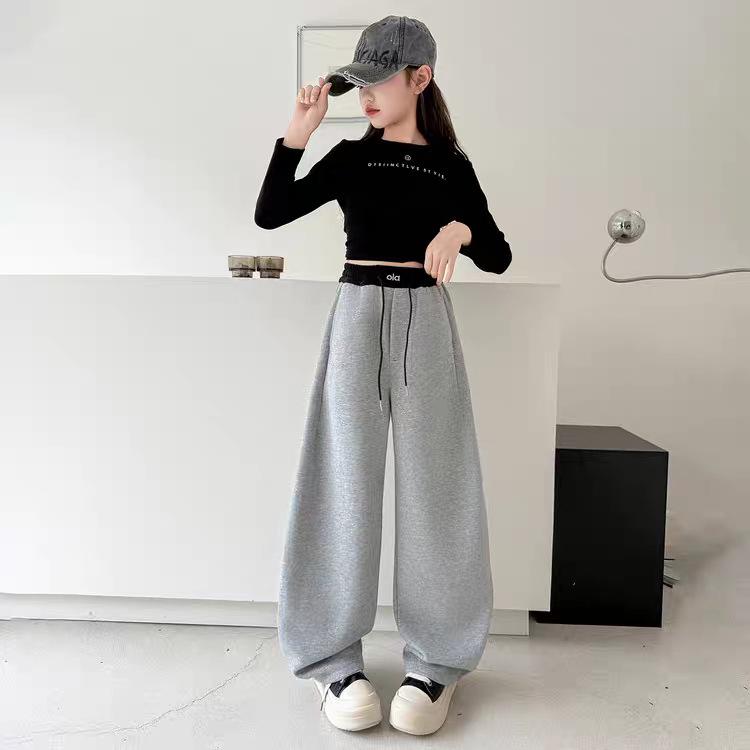 Dívčí široké tepláky na jaro a podzim pro velké děti