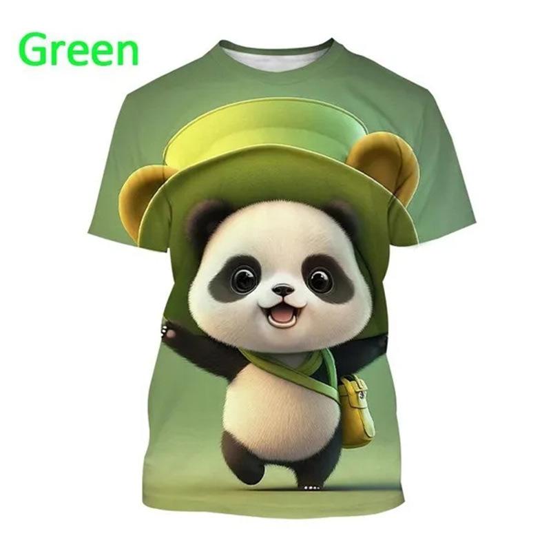 Summer Cute Panda 3D Printed Casual Short Sleeve T-Shirts Women’s