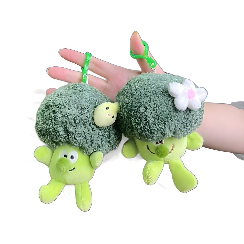 Broccoli Green Charming Plush Keyring With Colorful Chick Design For Kids