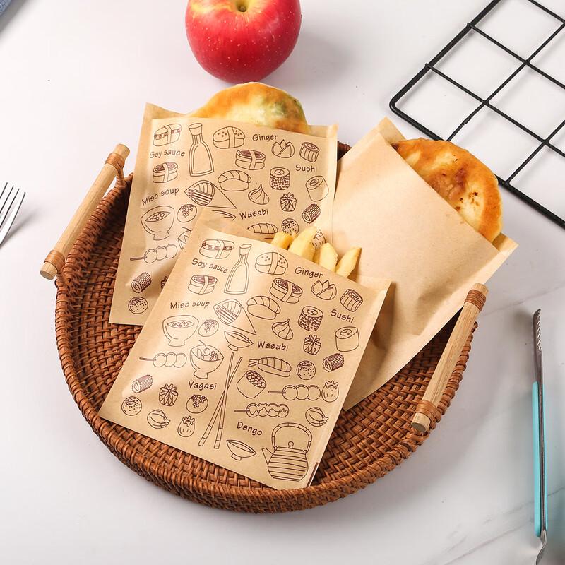 Pabei Kraft Paper Greaseproof Sandwich Takeout Bags