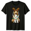 Christmas Dog Reindeer Antlers Holiday Animals Unisexs TShirt Unisexs Tee Graphic