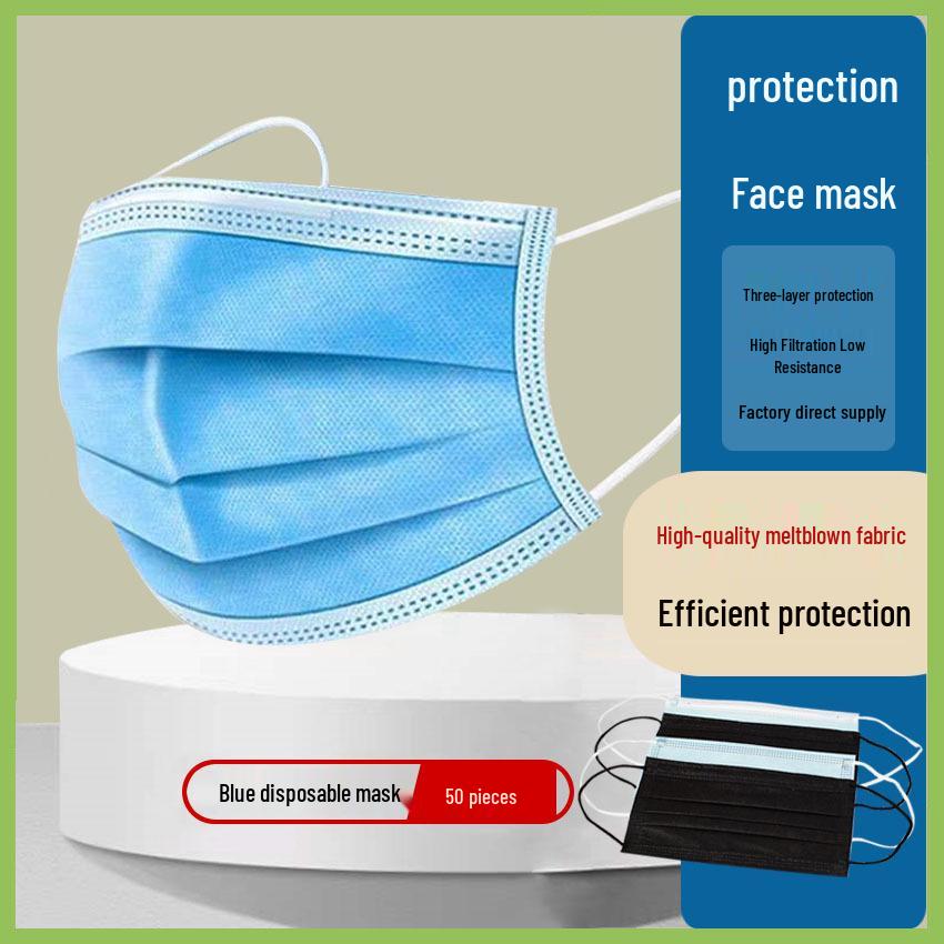 Disposable 3-Layer Dustproof Mask with Meltblown Filtration and Winter Droplet Protection