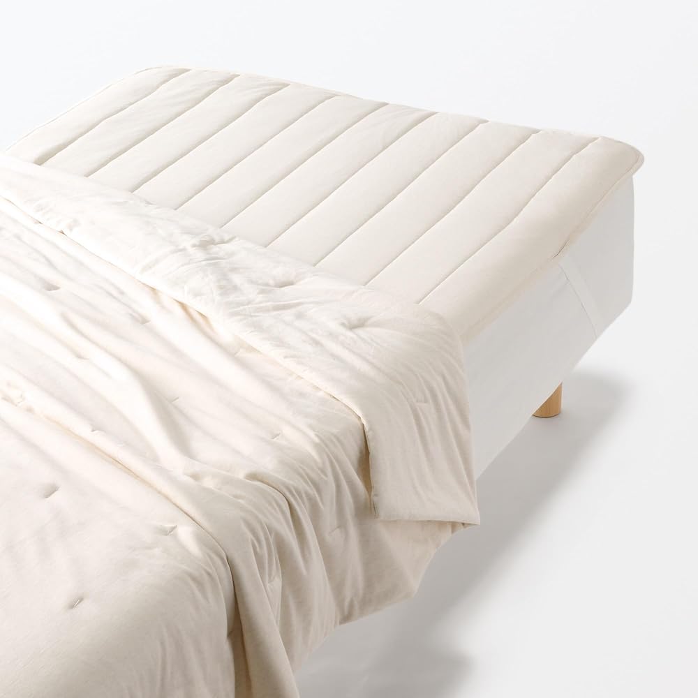 MUJI Cool Cotton Fitted Sheet Pad / Double Size 140 x 200cm - Ivory 76196433