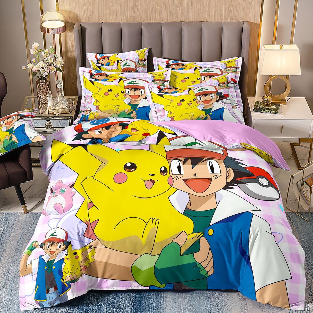 3D Printed Quilt Cover Three-Piece Set Four-Piece Set Children'S Cartoon Duvet Cover