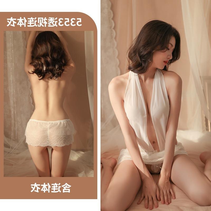 Sexy Adult products, hot one-piece sexy mesh, perspective neck-hanging sexy underwear set, passion miniskirt, new cotton.