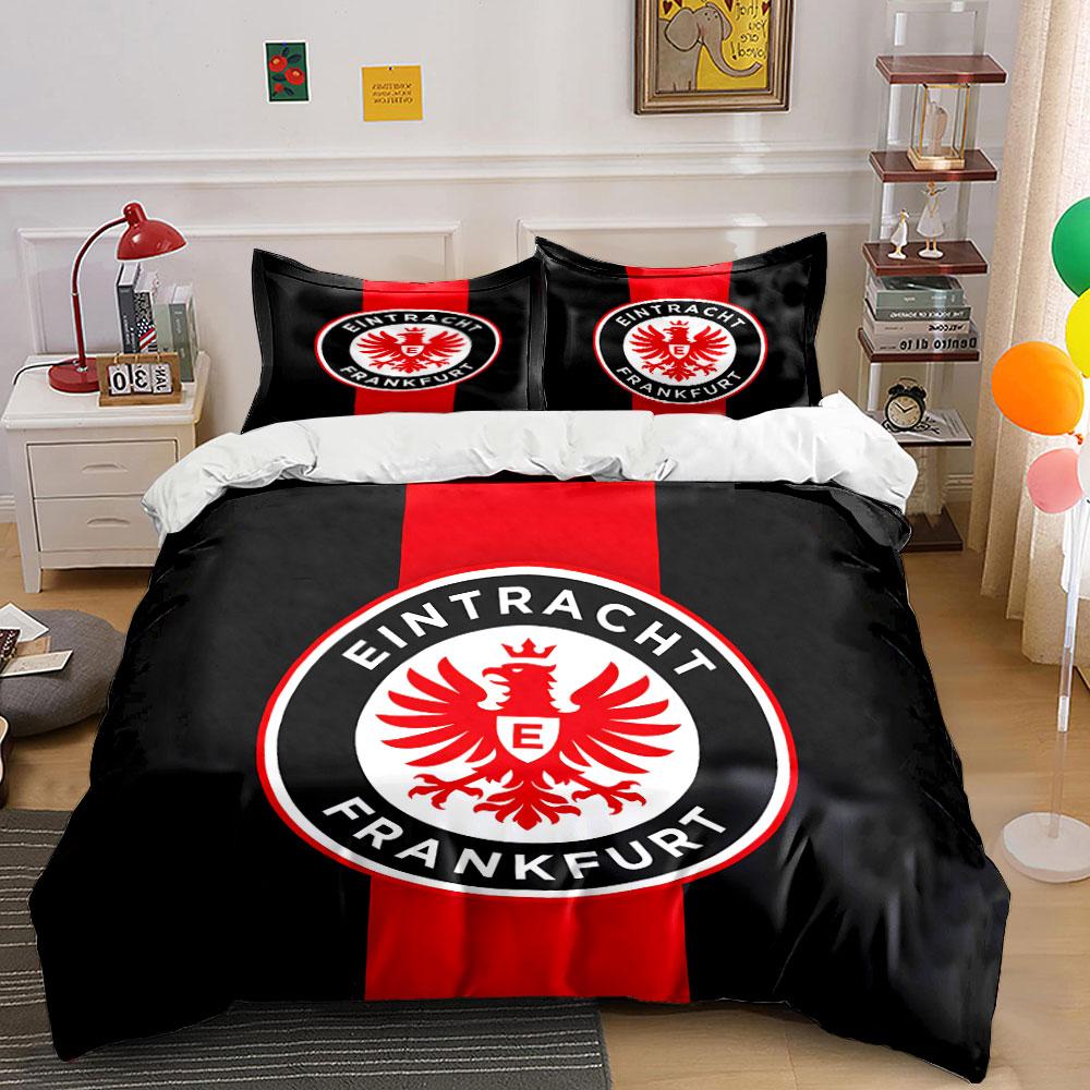Eintracht Frankfurt Bettwäsche-Set Bettwäsche Bettbezug-Set Bettbezug Kissenbezüge  (1 * Bettbezug 2 * Kissenbezüge, ohne Bettdecke) 135x200cm black