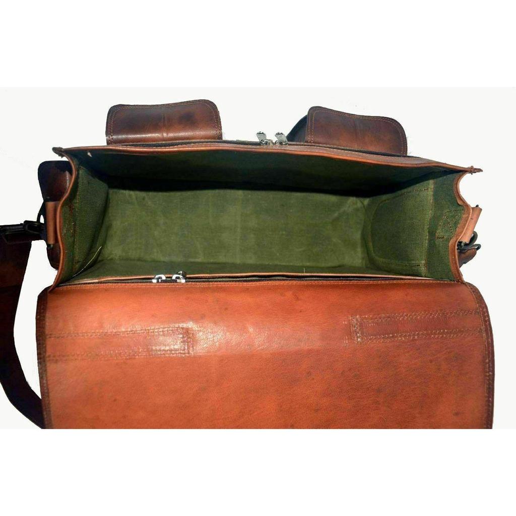 Neue Vintage Herren Echtleder Satchel Schulter Laptoptasche Messenger Aktentasche