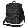 Colorful Video Game Lunch Bags Thermal Lunch Box Insulated Cooler Bag Reusable Tote Shoulder Bag for Outdoor Picnic Meal Office