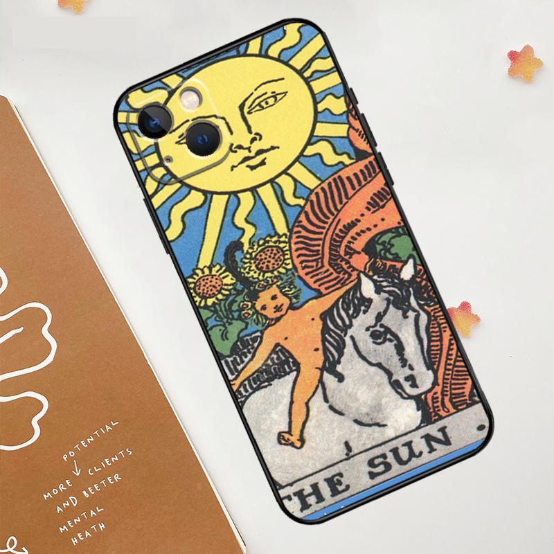 The SUN Tarot card Case For Apple iPhone 16 15 14 13 11 12 Pro Max Mini XR 15 16 Plus 16e Protective Cover